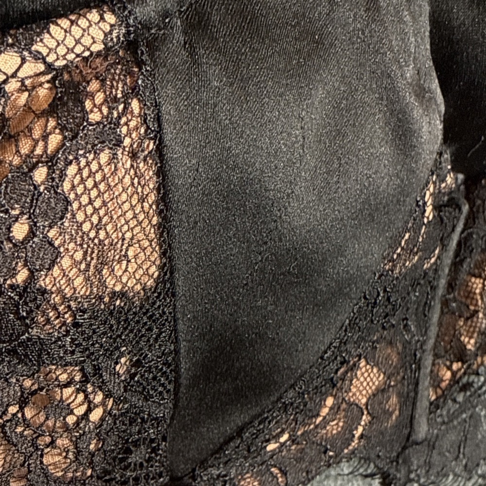 Mistress Rocks 'AT LONG LACE' Black Floral Lace Womens Corset Large Underwired - Picture 4 of 9